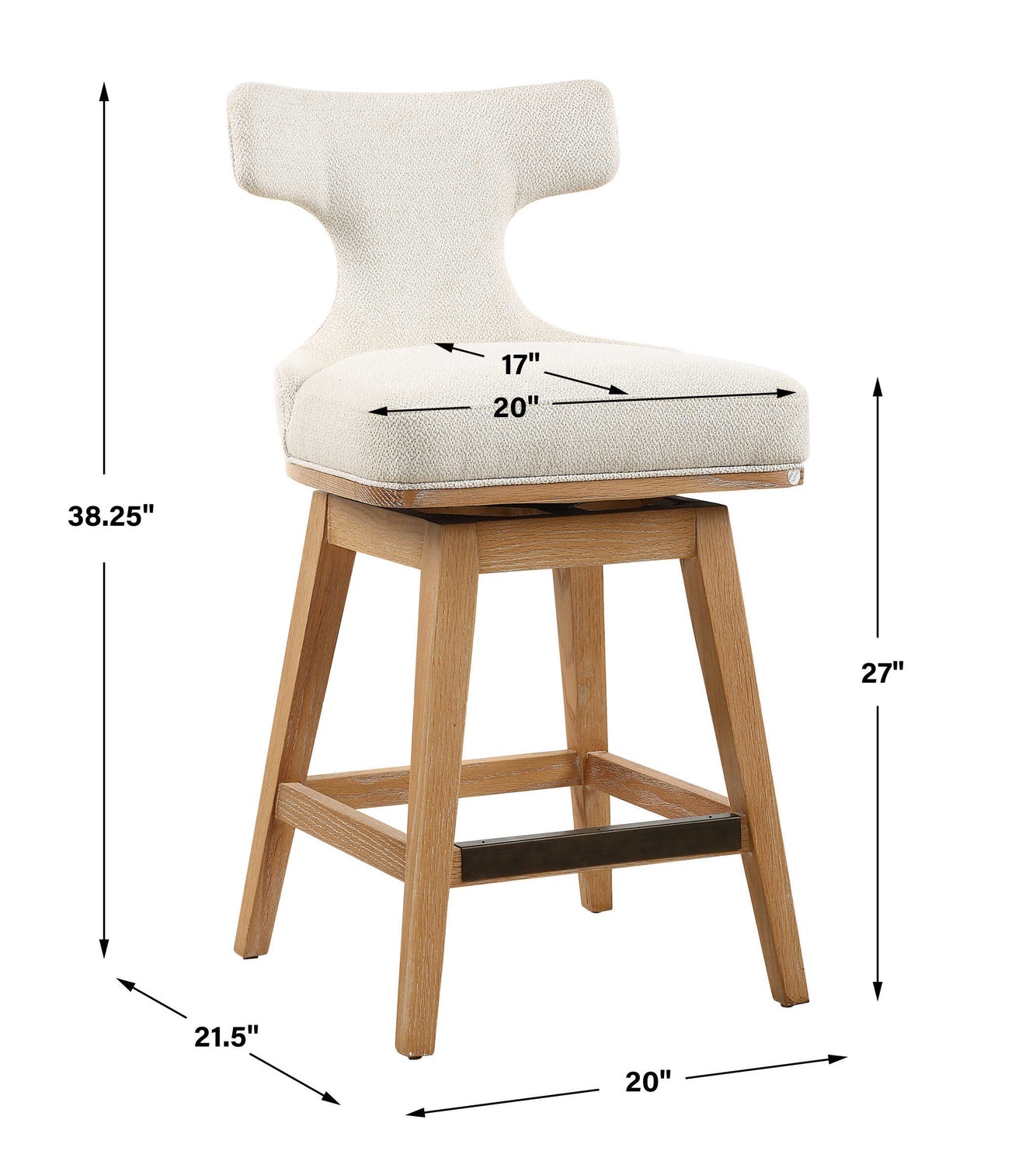 UTTERMOST KLISMOS FABRIC COUNTER STOOL - Benches, Ottoman, Stools