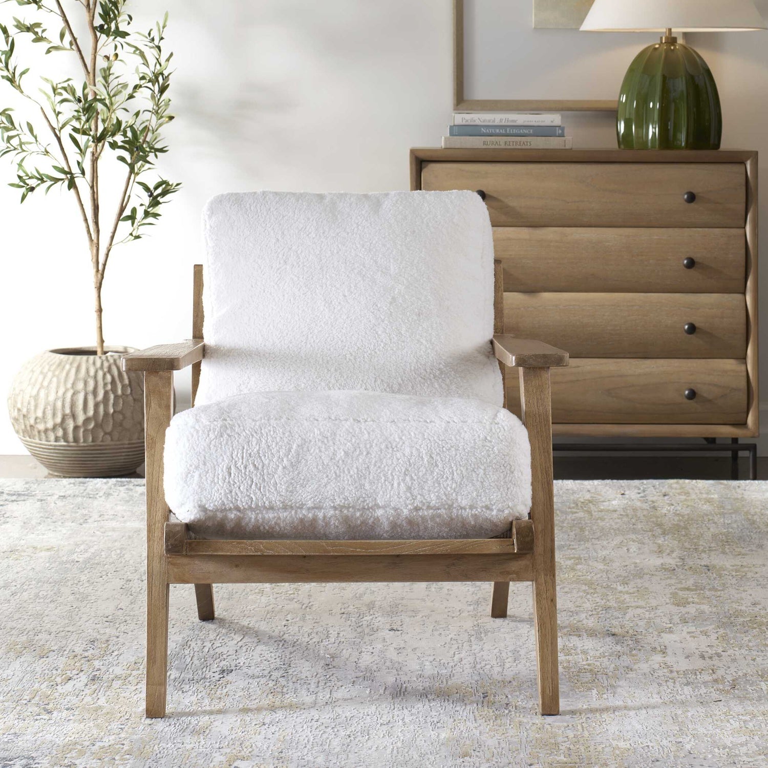 UTTERMOST Laid Back Sheepskin Accent Chair - Lounge