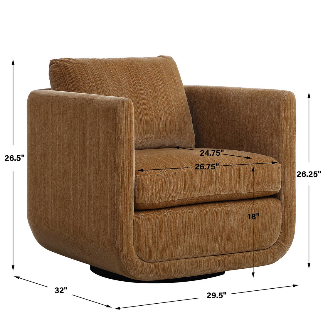 UTTERMOST ABOUND GINGER SWIVEL CHAIR - Lounge