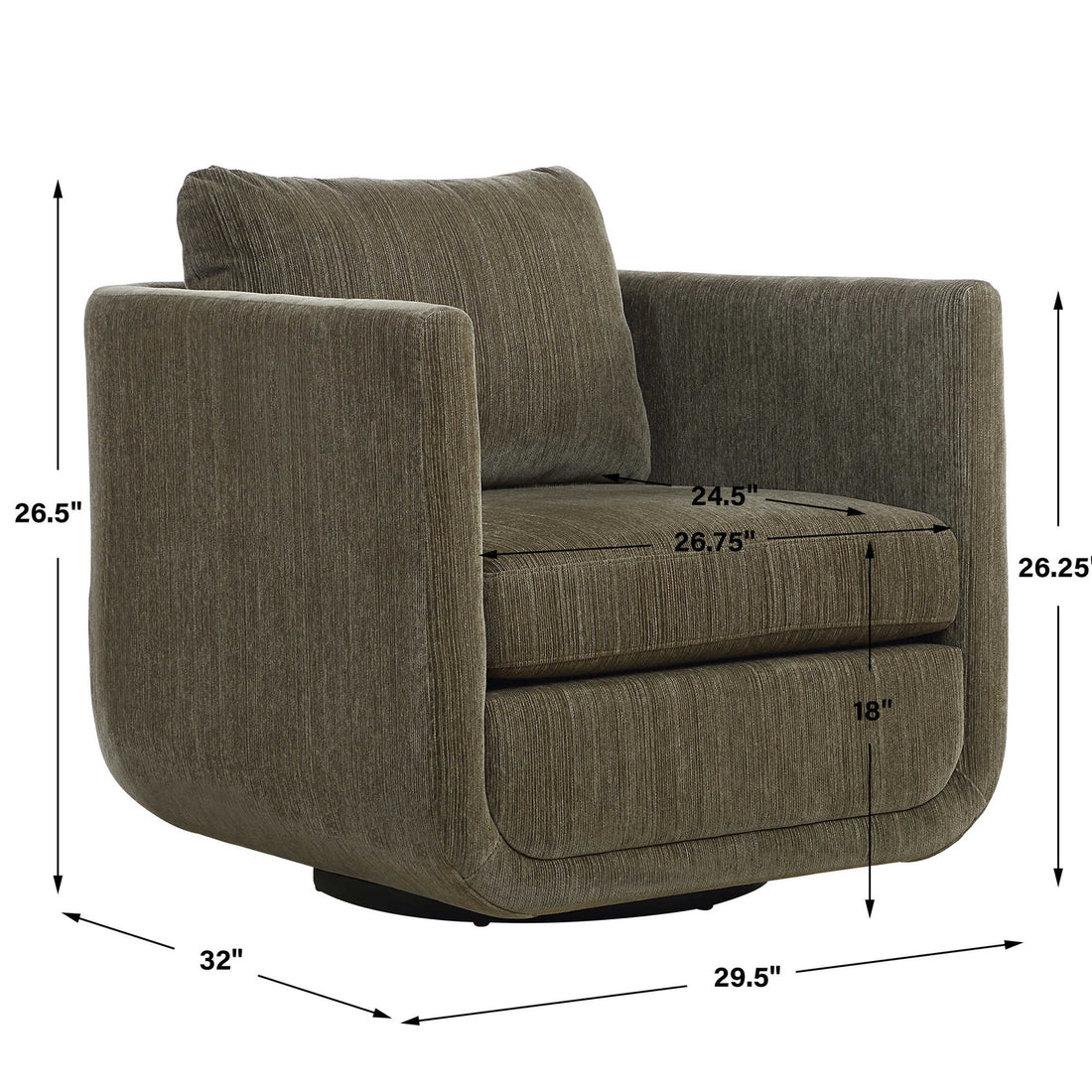UTTERMOST ABOUND HERB SWIVEL CHAIR - Lounge