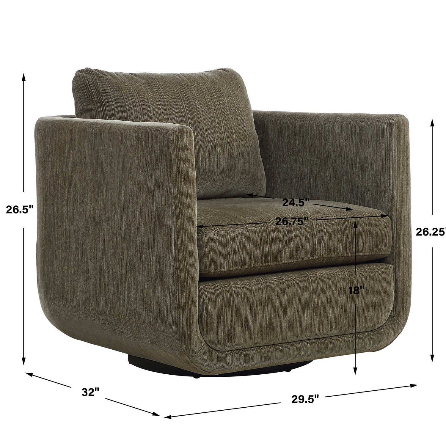 UTTERMOST ABOUND HERB SWIVEL CHAIR - Lounge