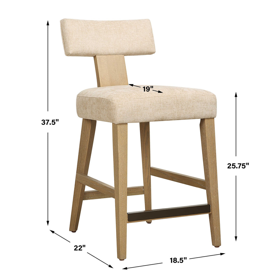 UTTERMOST ELYSIAN SAND COUNTER STOOL - Benches, Ottoman, Stools