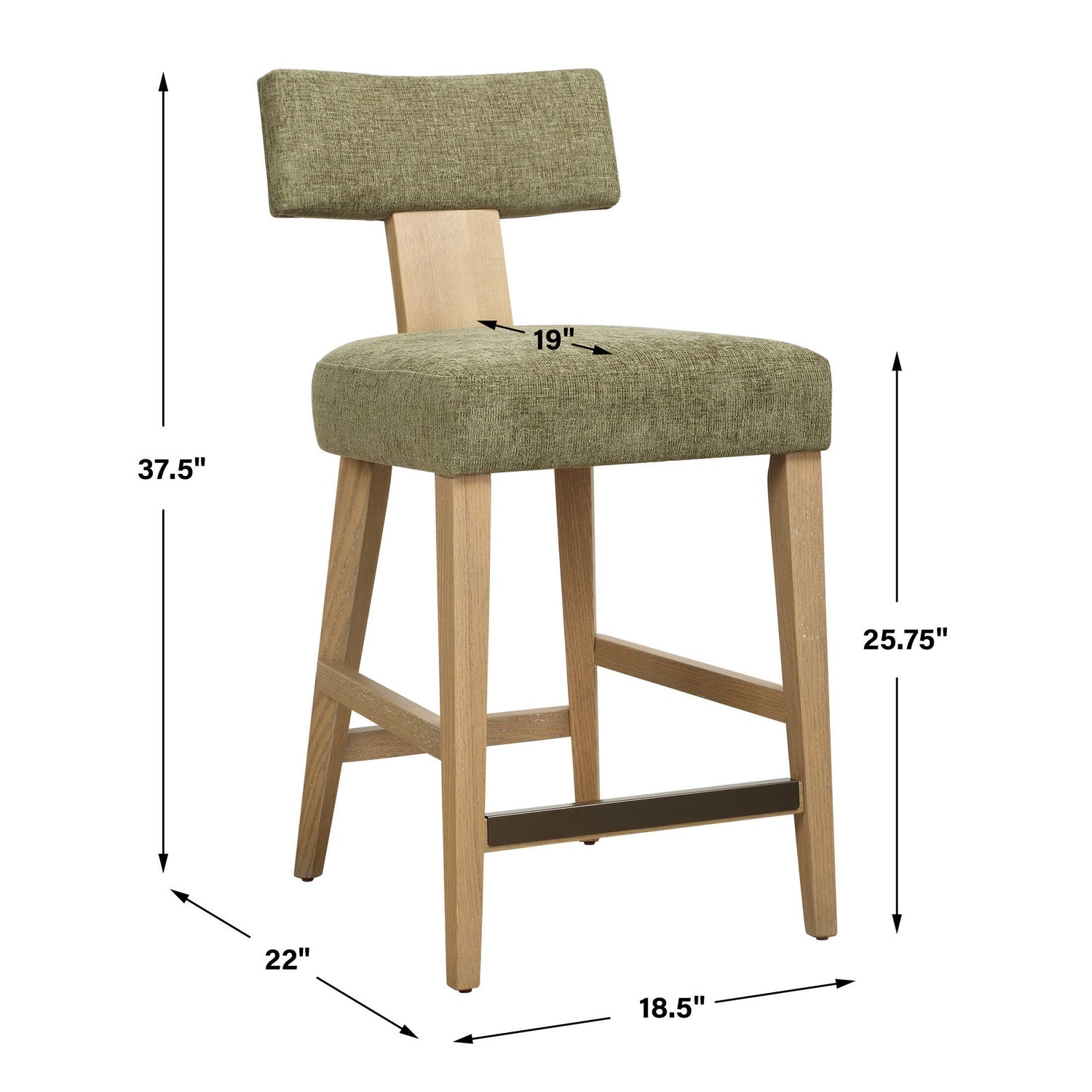 UTTERMOST Elysian Moss Counter Stool - Benches, Ottoman, Stools