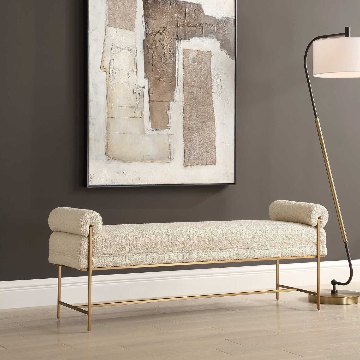 UTTERMOST BOLSTER PEARL BENCH - Benches, Ottoman, Stools