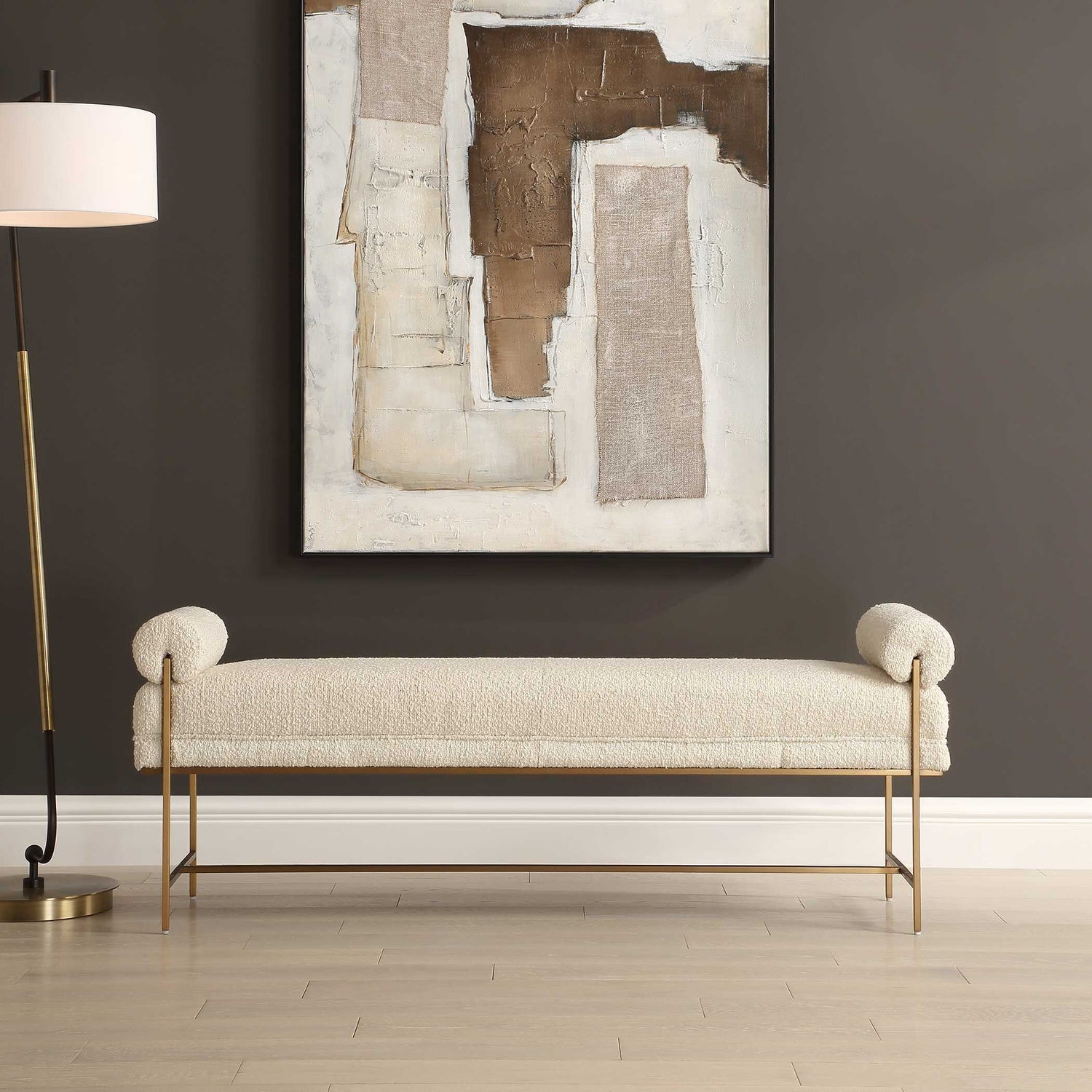 UTTERMOST Bolster Pearl Bench - Benches, Ottoman, Stools