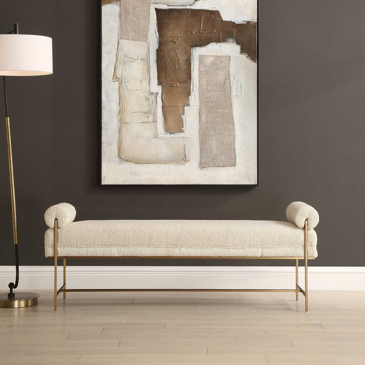 UTTERMOST BOLSTER PEARL BENCH - Benches, Ottoman, Stools