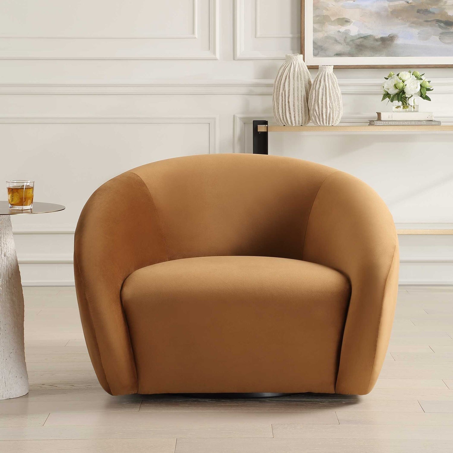 UTTERMOST DESOTO HAZELNUT SWIVEL CHAIR - Lounge