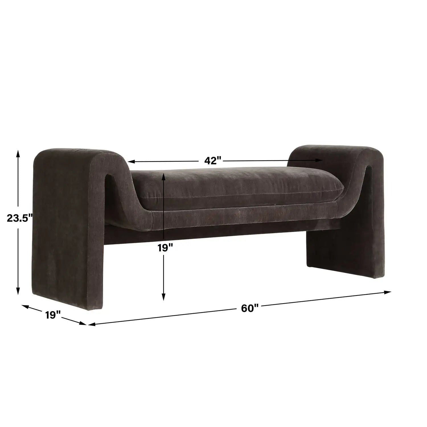 UTTERMOST Manson Modern Bench - Benches, Ottoman, Stools