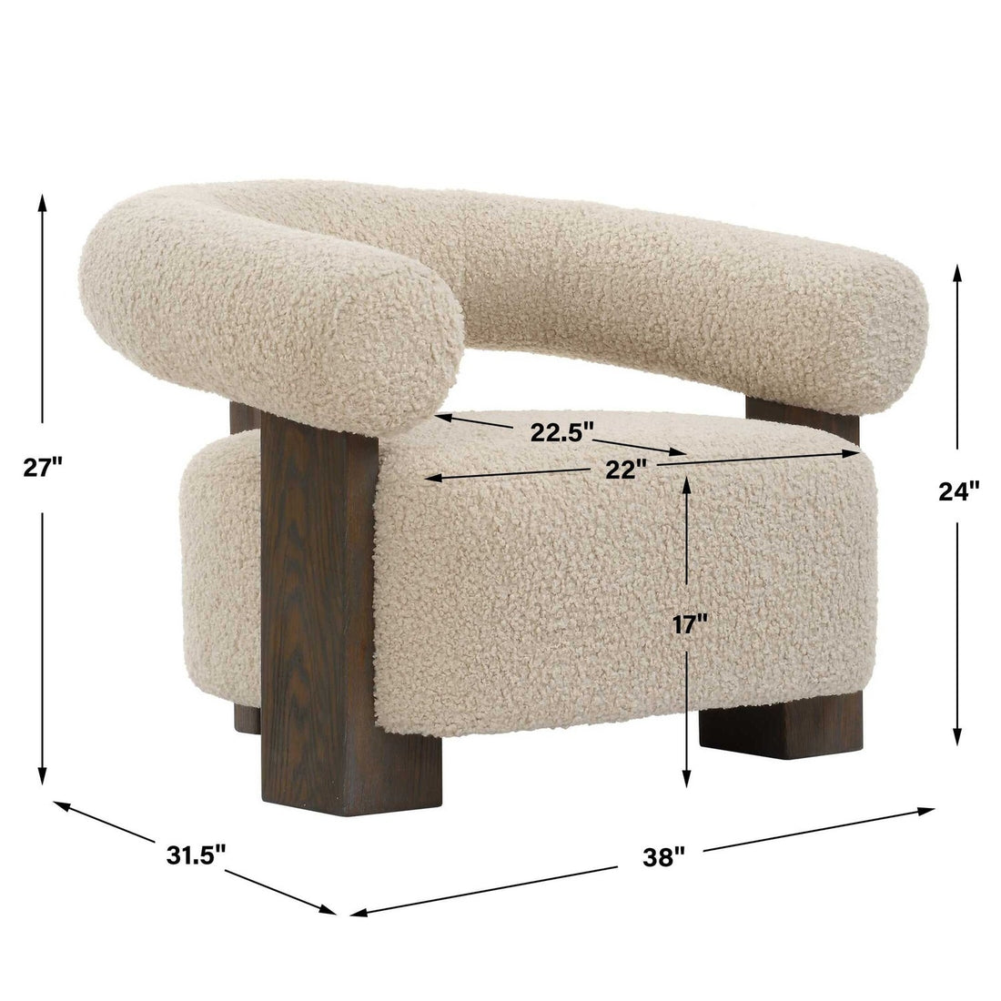 UTTERMOST LENNOX SHEARLING ACCENT CHAIR - Lounge