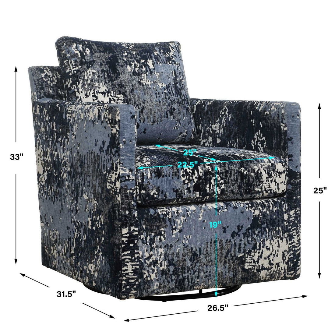 UTTERMOST TISDELL PATTERNED SWIVEL/GLIDER - Decorative Accents