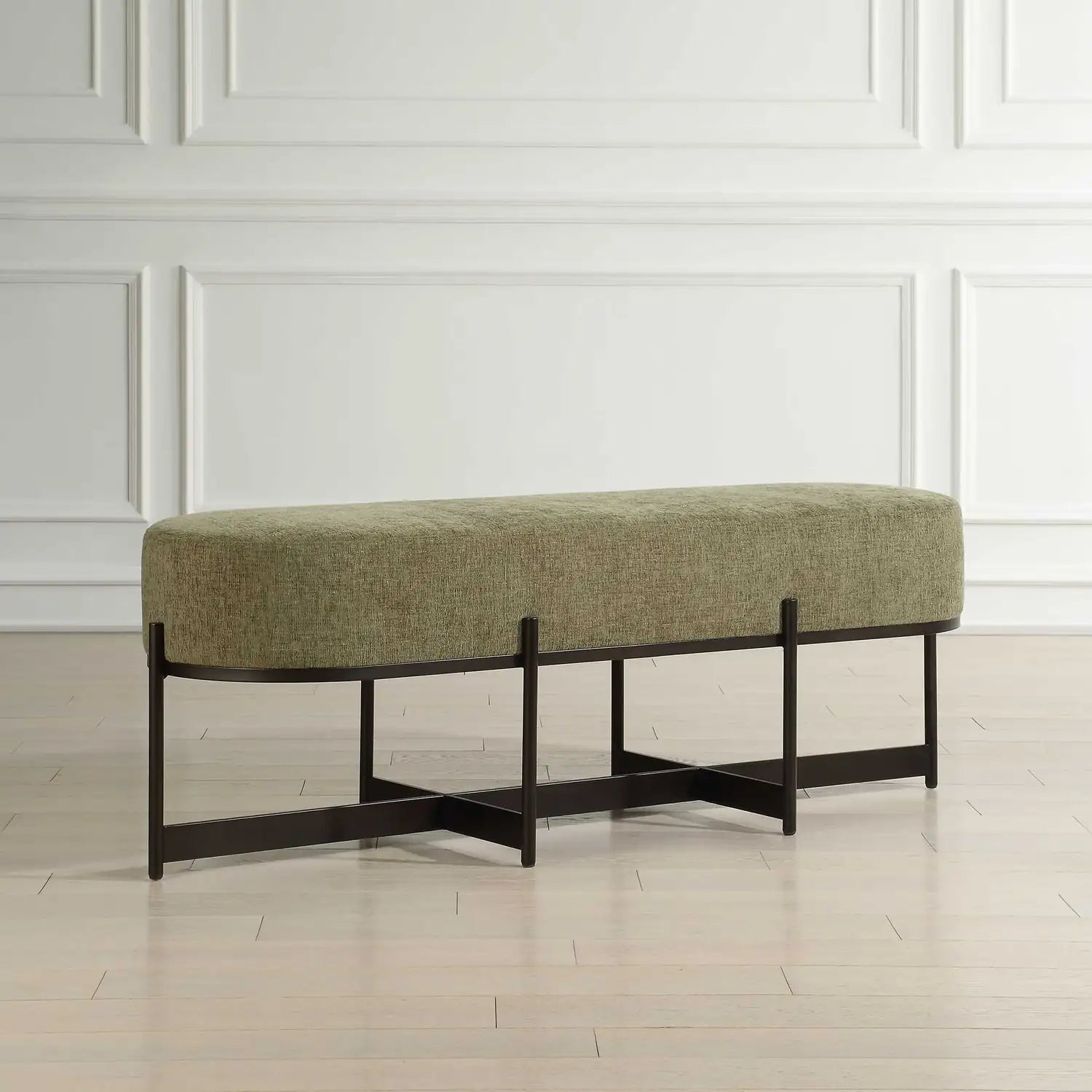 UTTERMOST Merino Moss Fabric Bench - Benches, Ottoman, Stools