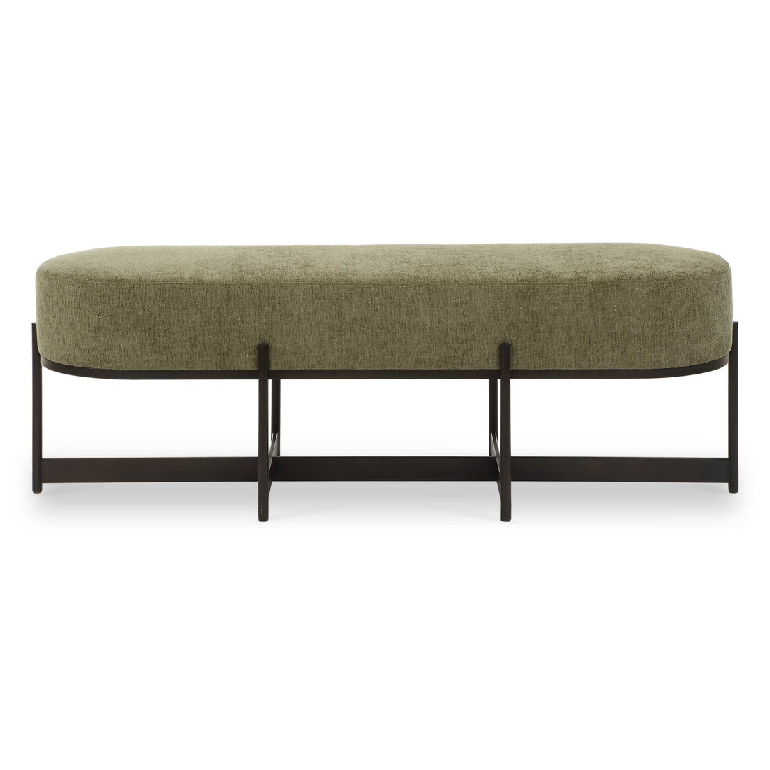 UTTERMOST MERINO MOSS FABRIC BENCH - Benches, Ottoman, Stools