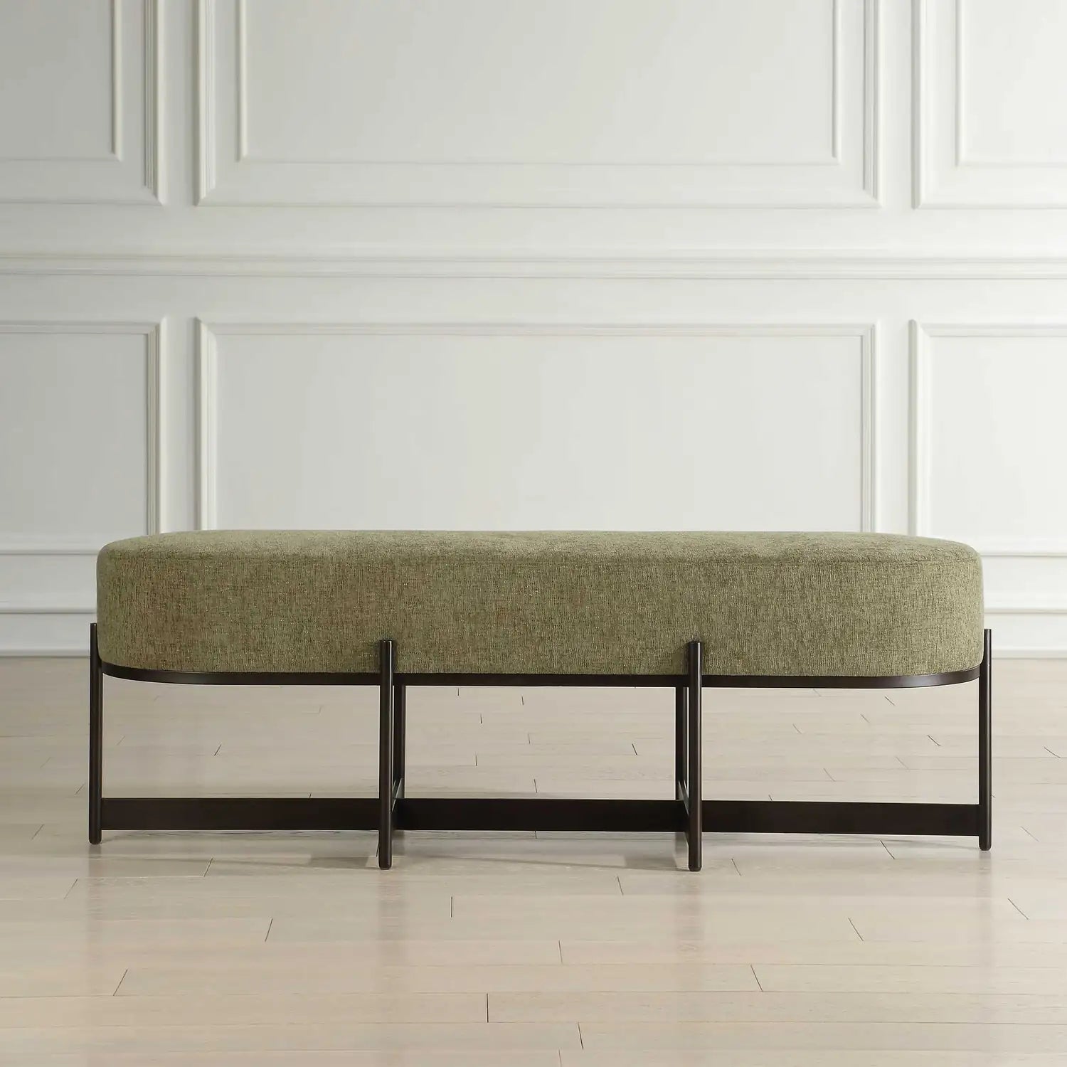 UTTERMOST Merino Moss Fabric Bench - Benches, Ottoman, Stools
