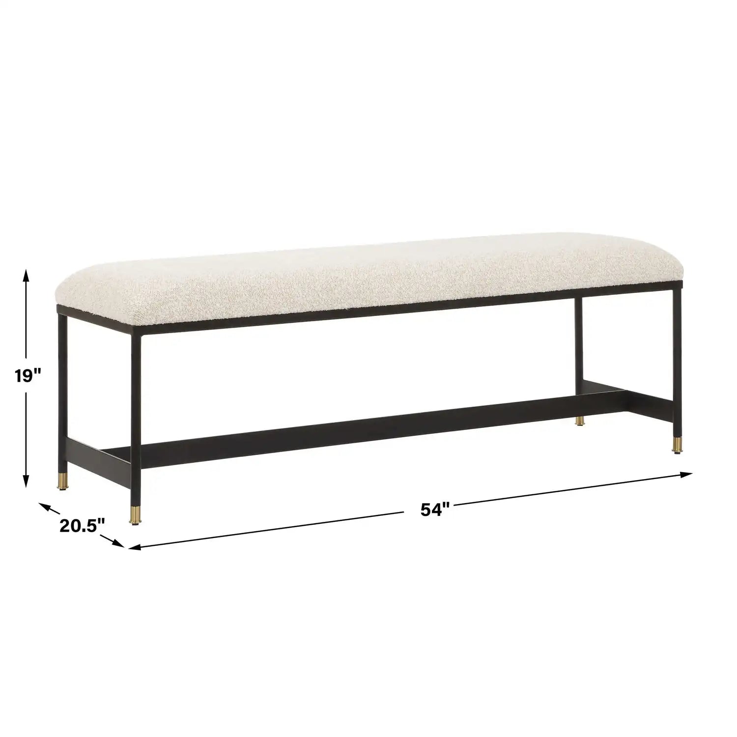 UTTERMOST Halston Upholstered Bench - Benches, Ottoman, Stools