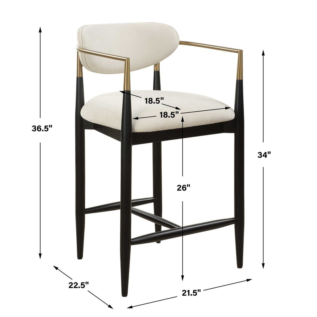 UTTERMOST MOXIE COUNTER STOOL - Benches, Ottoman, Stools
