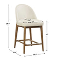 UTTERMOST Stitches Leather Counter Stool - Benches, Ottoman, Stools