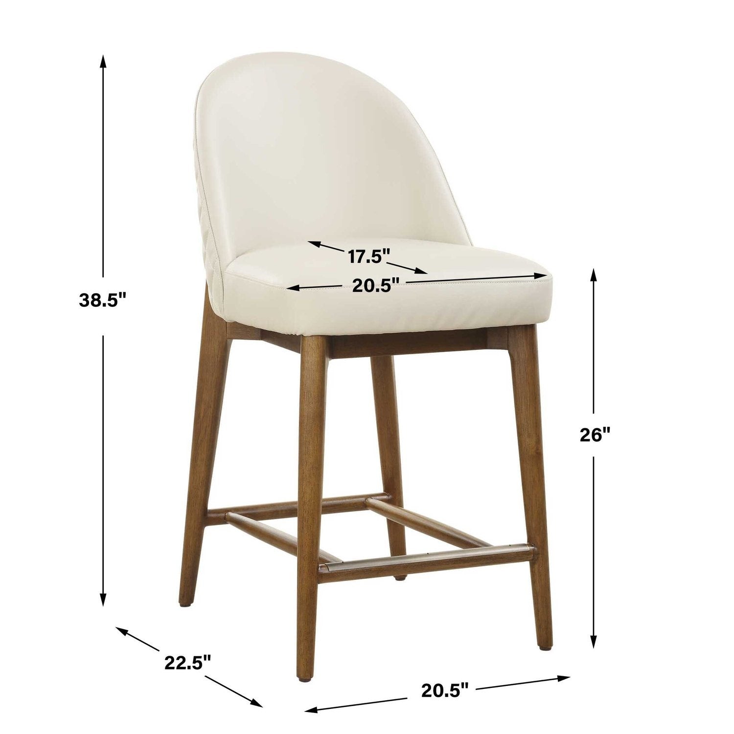 UTTERMOST Stitches Leather Counter Stool - Benches, Ottoman, Stools