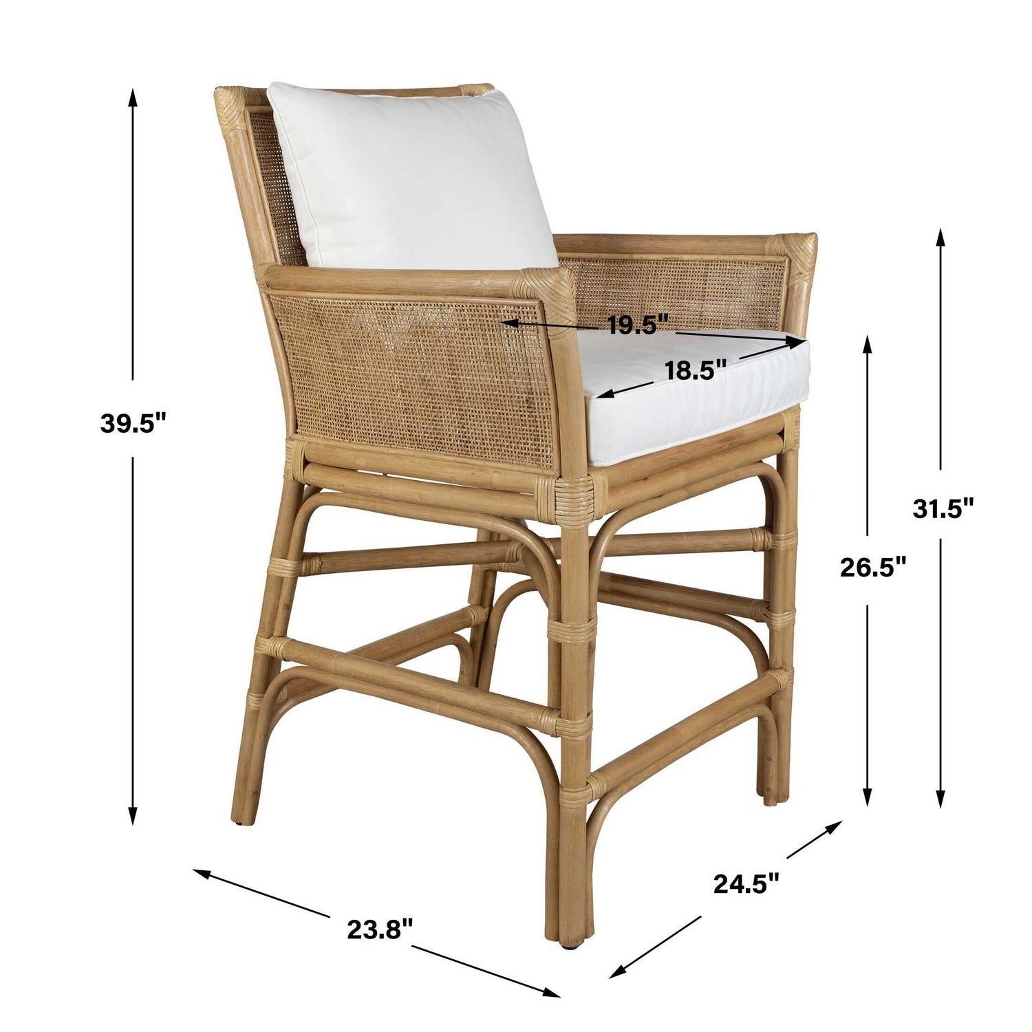 UTTERMOST PACIFIC COUNTER STOOL - Benches, Ottoman, Stools