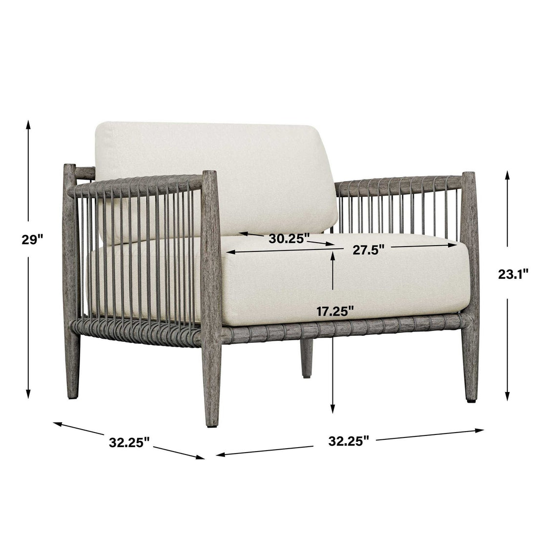 UTTERMOST BORNEO OUTDOOR LOUNGE CHAIR - Lounge