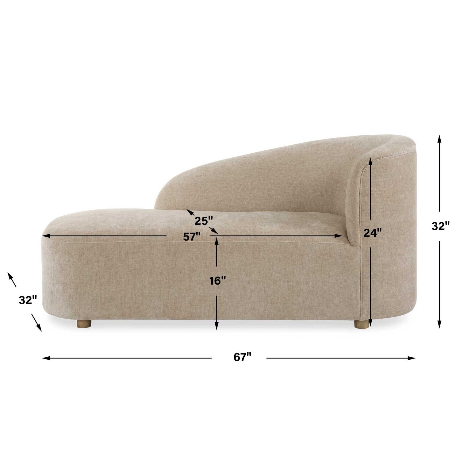 UTTERMOST Fae Arm Chaise Lounge - Lounge