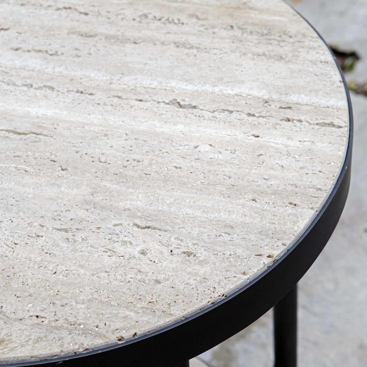 UTTERMOST DAUNTLESS TRAVERTINE SIDE TABLE - Side