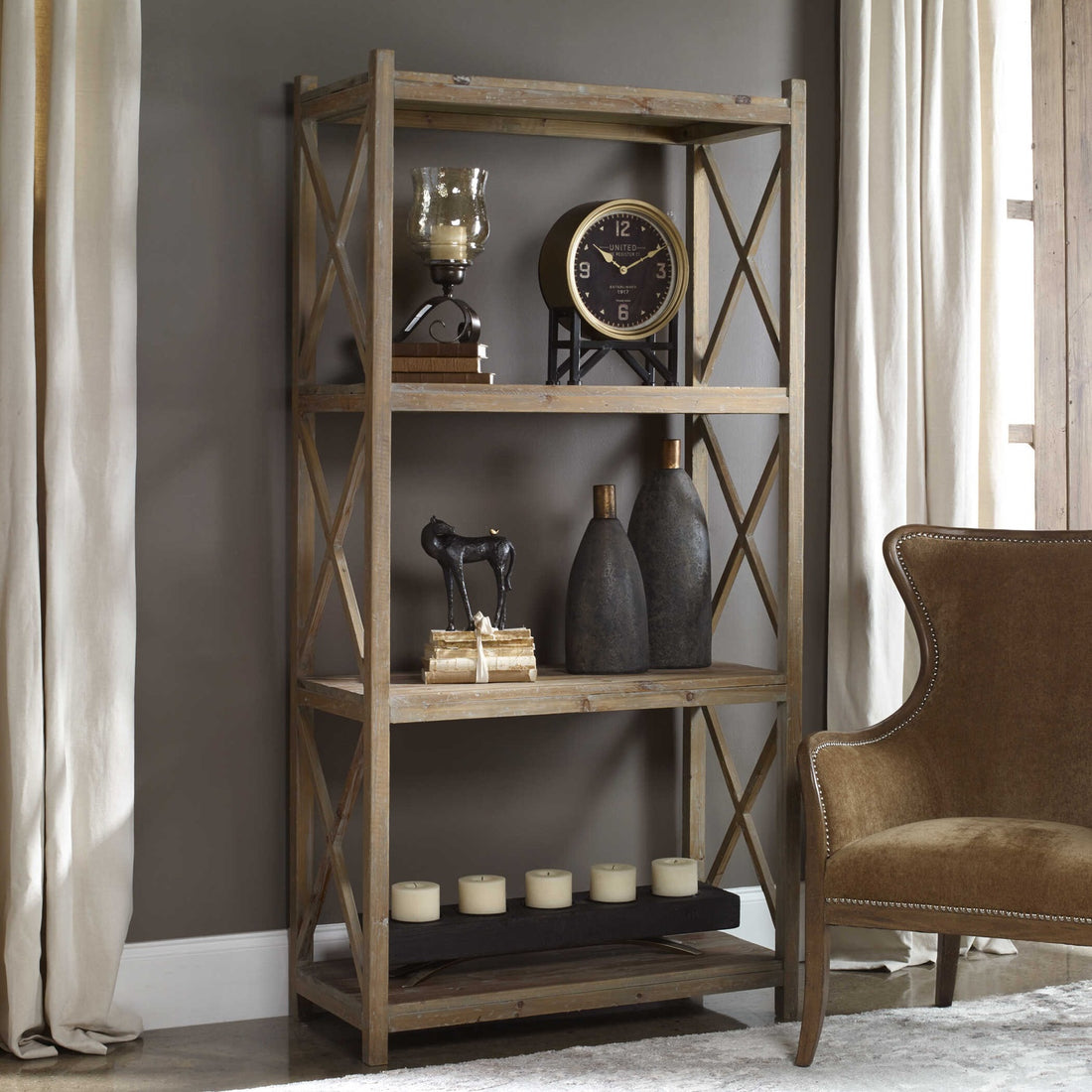 UTTERMOST Stratford Etagere - Cabinets & Bar