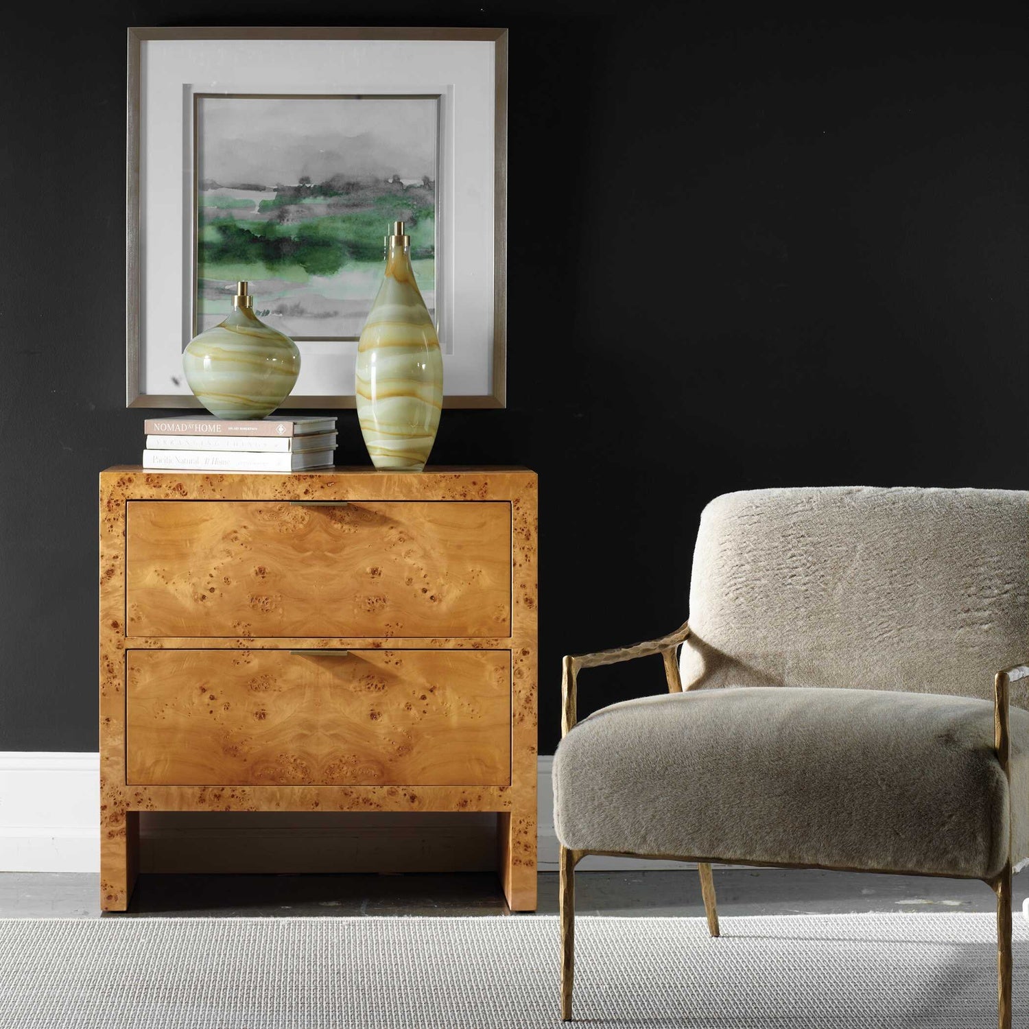 UTTERMOST INDUS 2 DRAWER BURL CHEST - Benches, Ottoman, Stools
