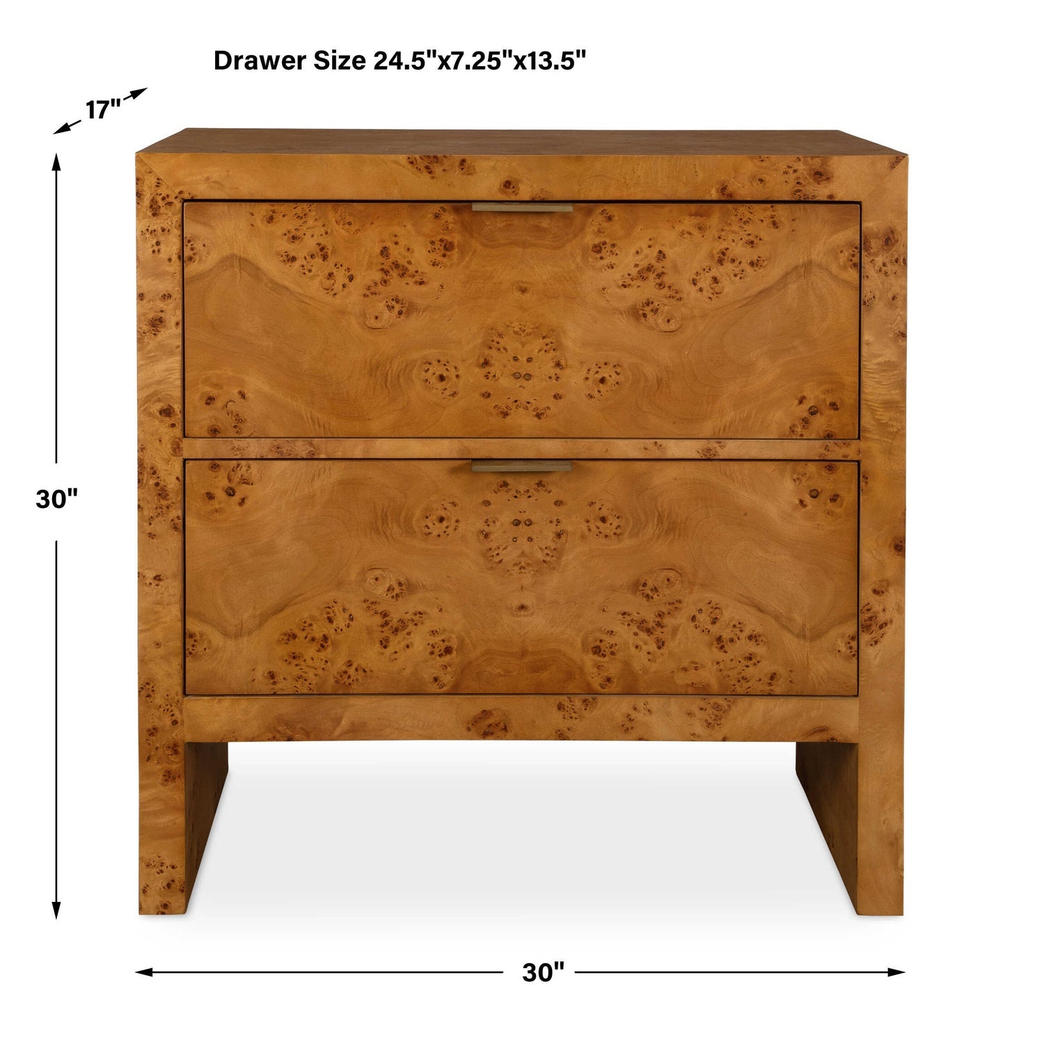 UTTERMOST Indus 2 Drawer Burl Chest - Benches, Ottoman, Stools
