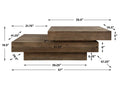 UTTERMOST Rustic Planes Modern Coffee Table - Coffee