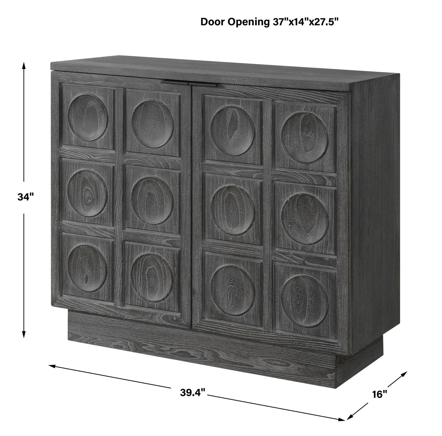 UTTERMOST SHELBY 2 DOOR EBONY STAINED CABINET - Cabinets & Bar