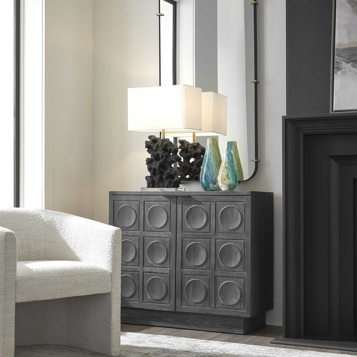 UTTERMOST Shelby 2 Door Ebony Stained Cabinet - Cabinets & Bar