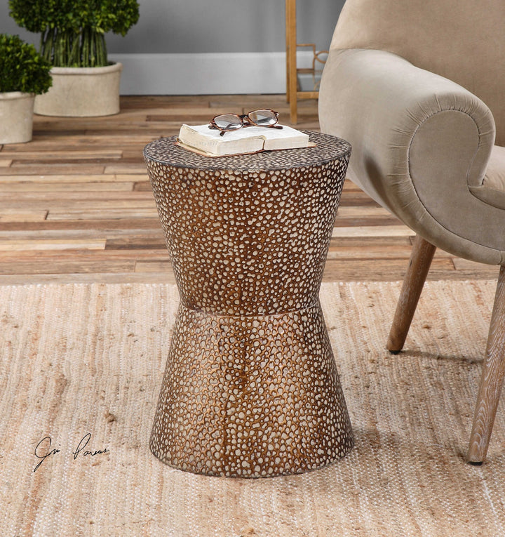 UTTERMOST Cutler Drum Shaped Accent Table - Side