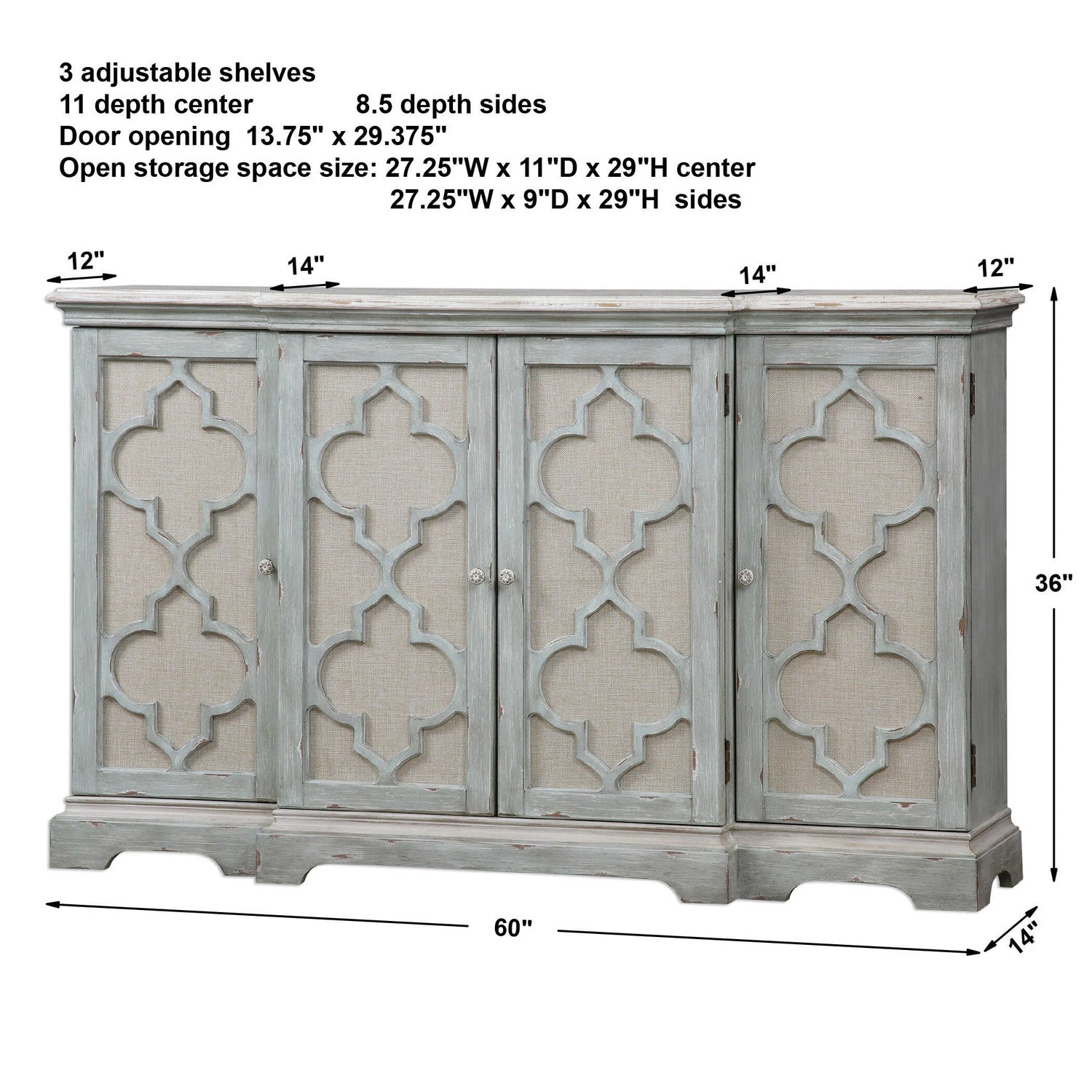 UTTERMOST SOPHIE 4 DOOR CABINET - Cabinets & Bar