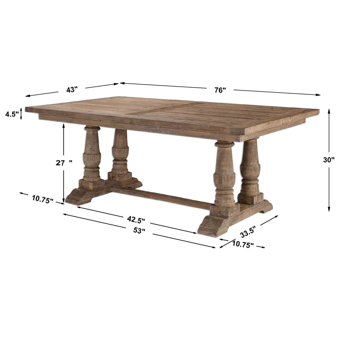 UTTERMOST STRATFORD SALVAGED DINING TABLE - Dining Tables