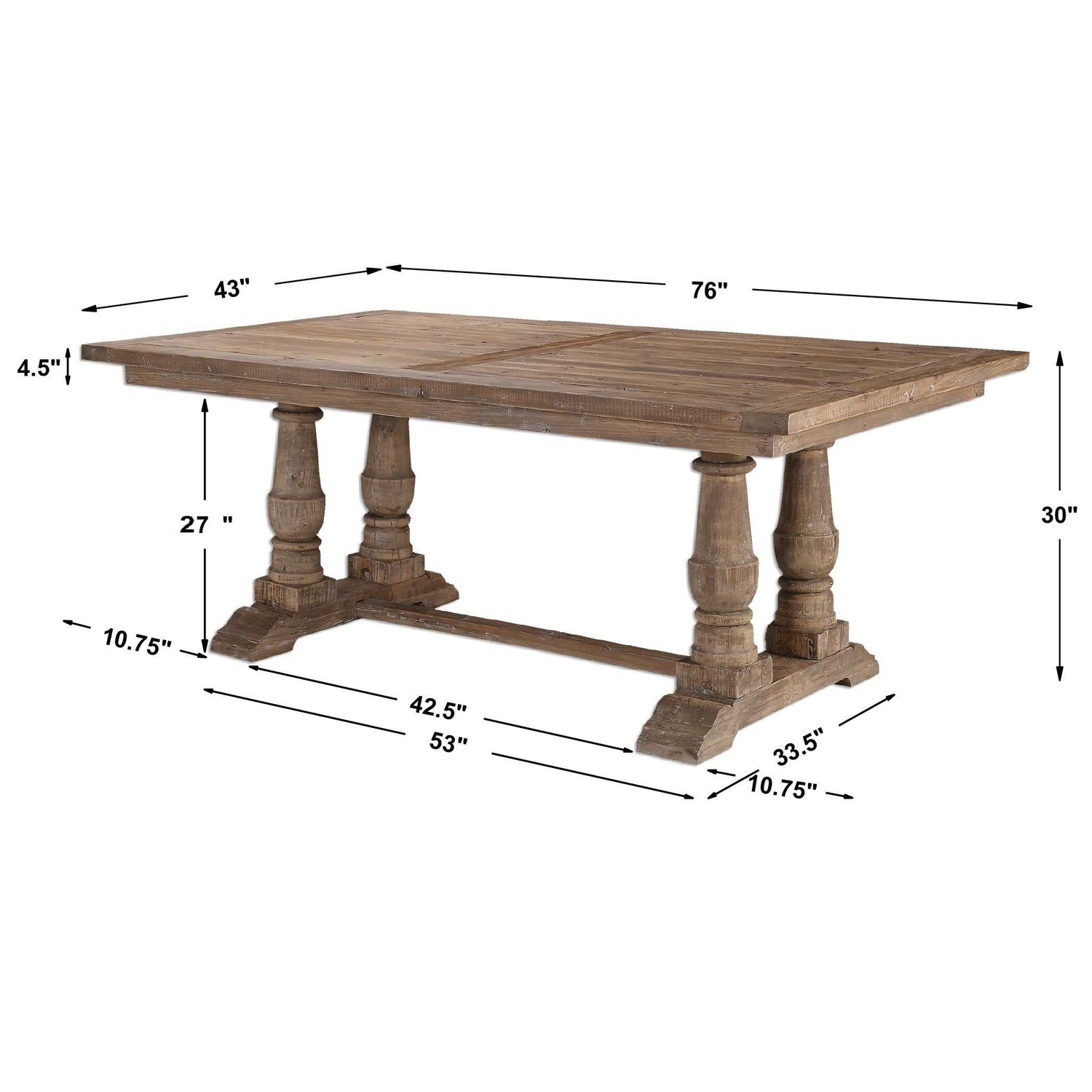 UTTERMOST STRATFORD SALVAGED DINING TABLE - Dining Tables