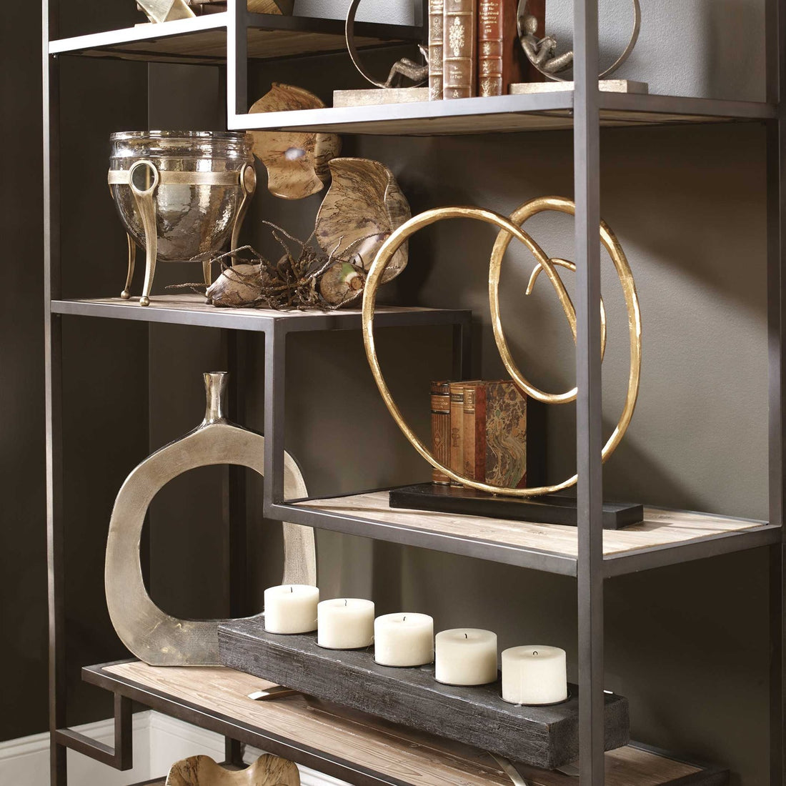 UTTERMOST Sherwin Industrial Etagere - Cabinets & Bar