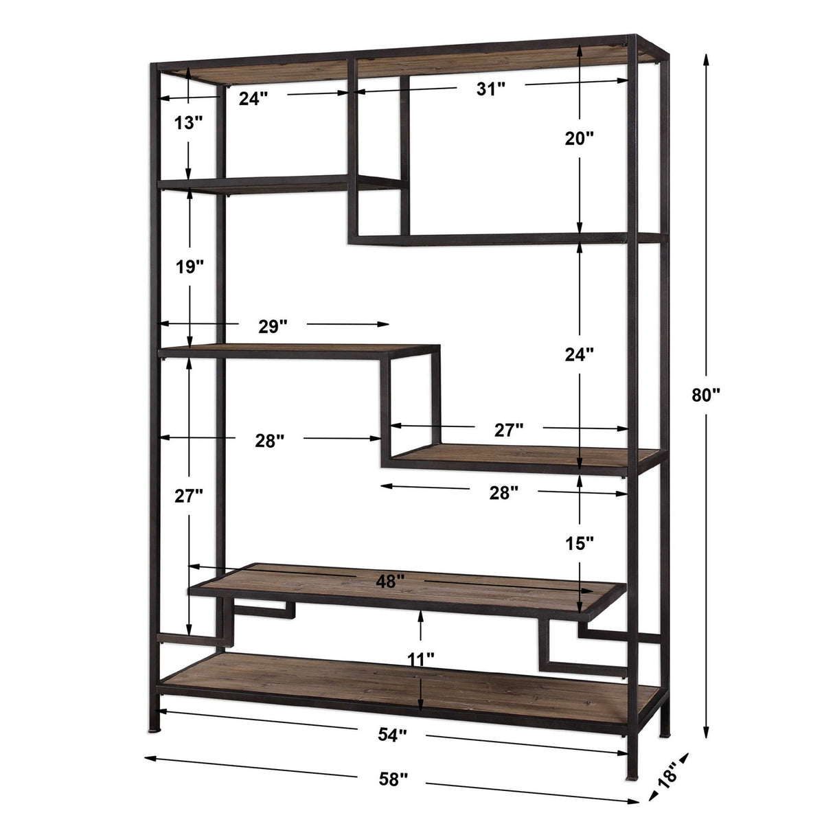 UTTERMOST, Sherwin Industrial Etagere, CABINETS & BARS