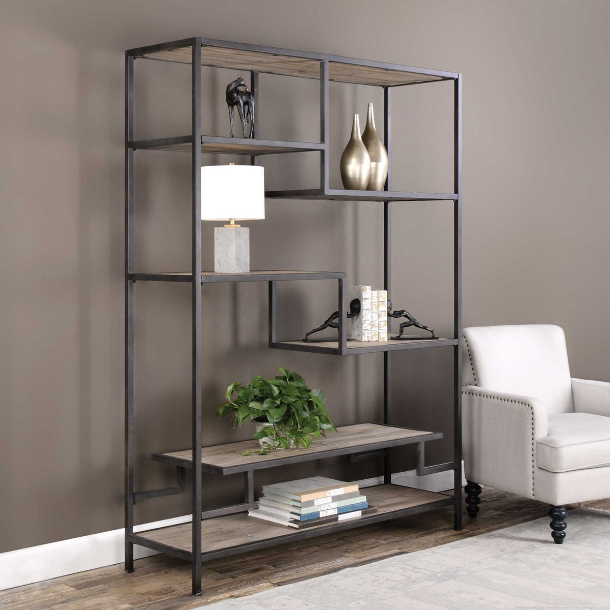 UTTERMOST, Sherwin Industrial Etagere, CABINETS & BARS