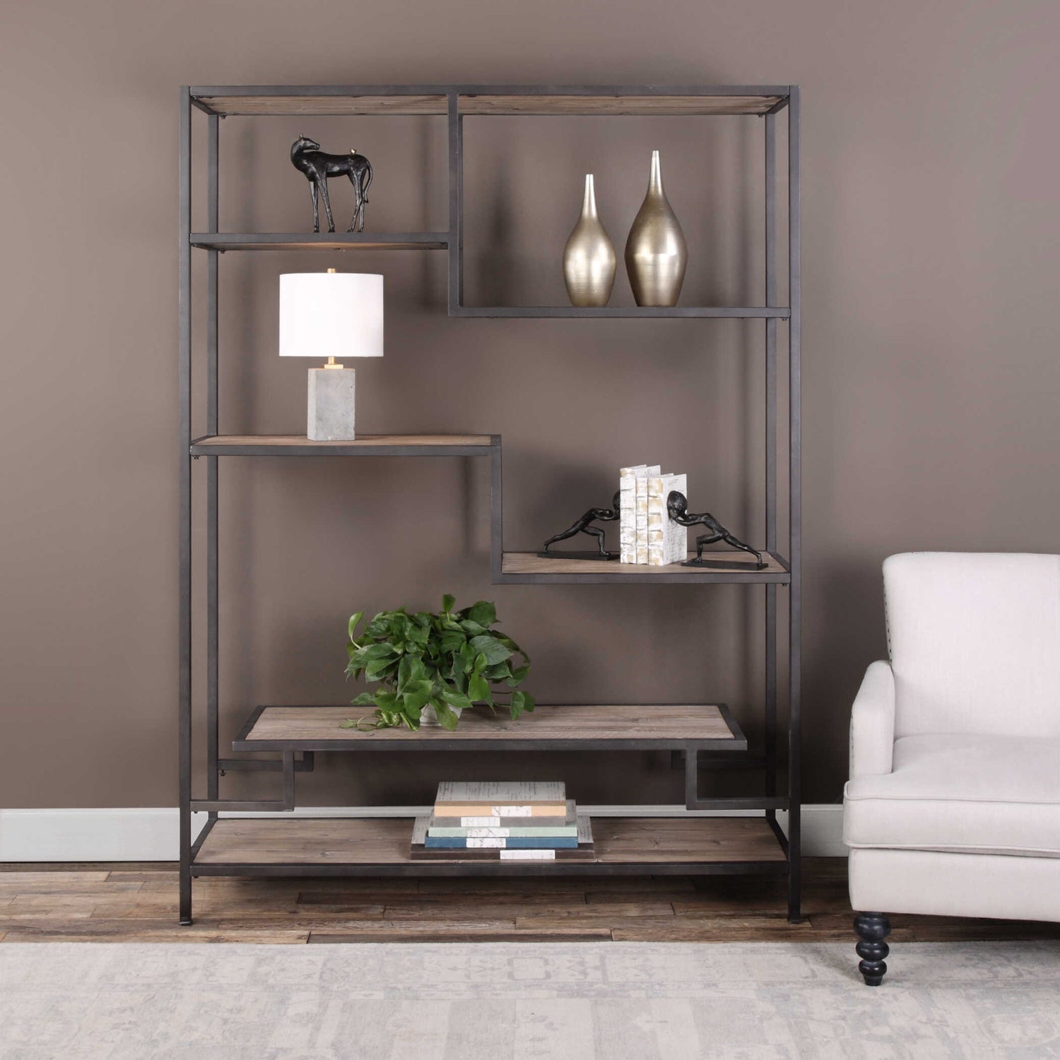 UTTERMOST SHERWIN INDUSTRIAL ETAGERE - Cabinets & Bar