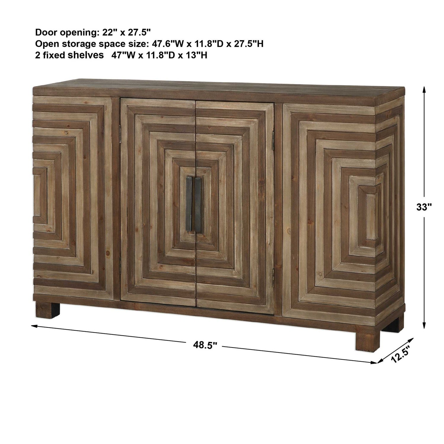 UTTERMOST Layton Geometric Console Cabinet - Consoles