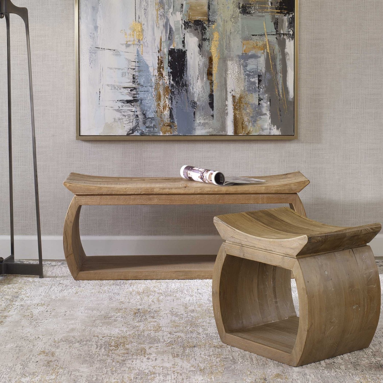 UTTERMOST CONNOR ACCENT STOOL - Benches, Ottoman, Stools