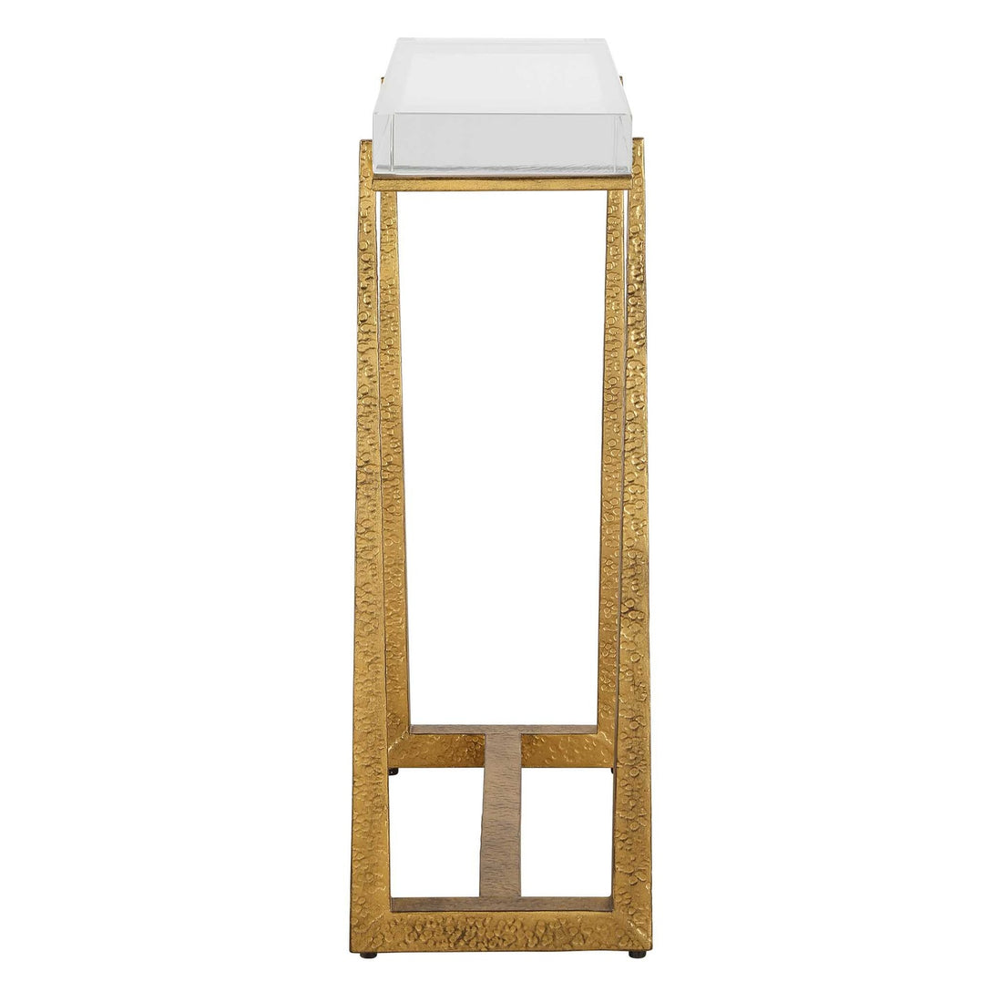 UTTERMOST MIDAS THICK CRYSTAL ACCENT TABLE - Side