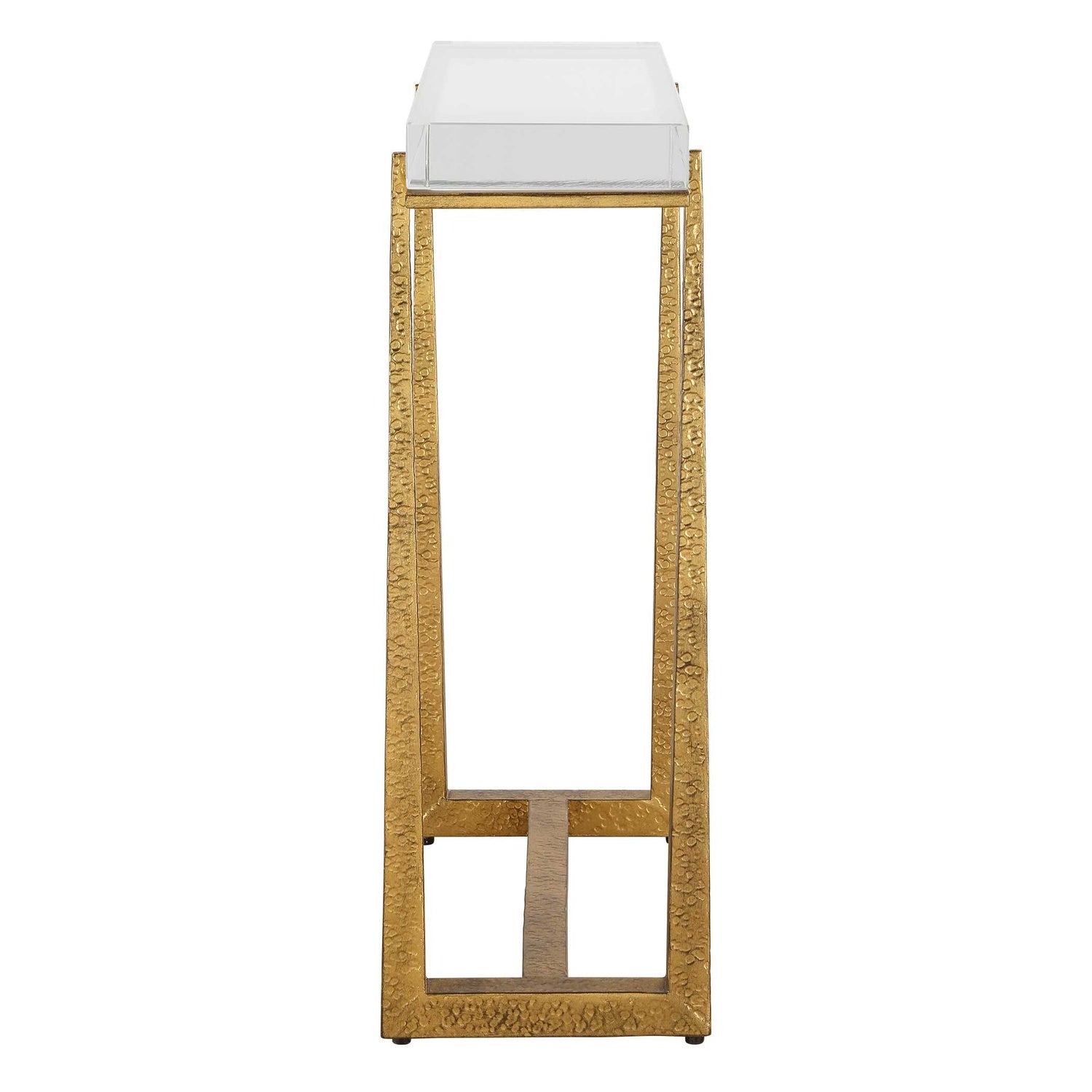 UTTERMOST MIDAS THICK CRYSTAL ACCENT TABLE - Side