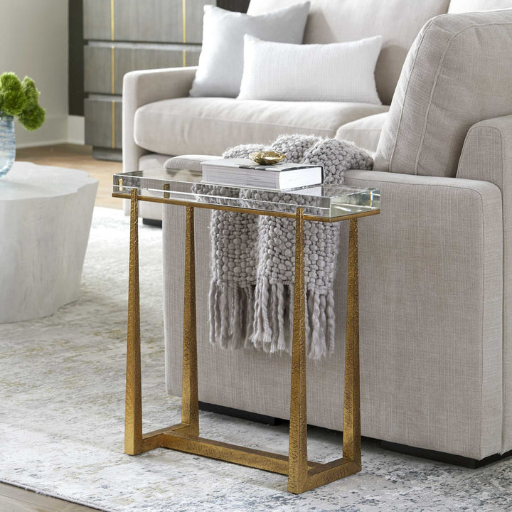 UTTERMOST Midas Thick Crystal Accent Table - Side