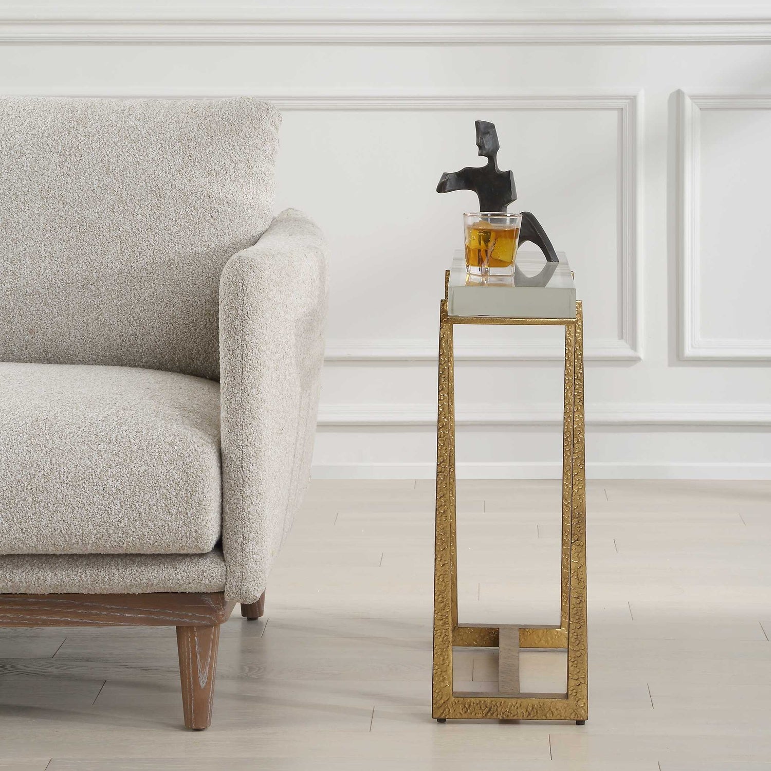 UTTERMOST Midas Thick Crystal Accent Table - Side
