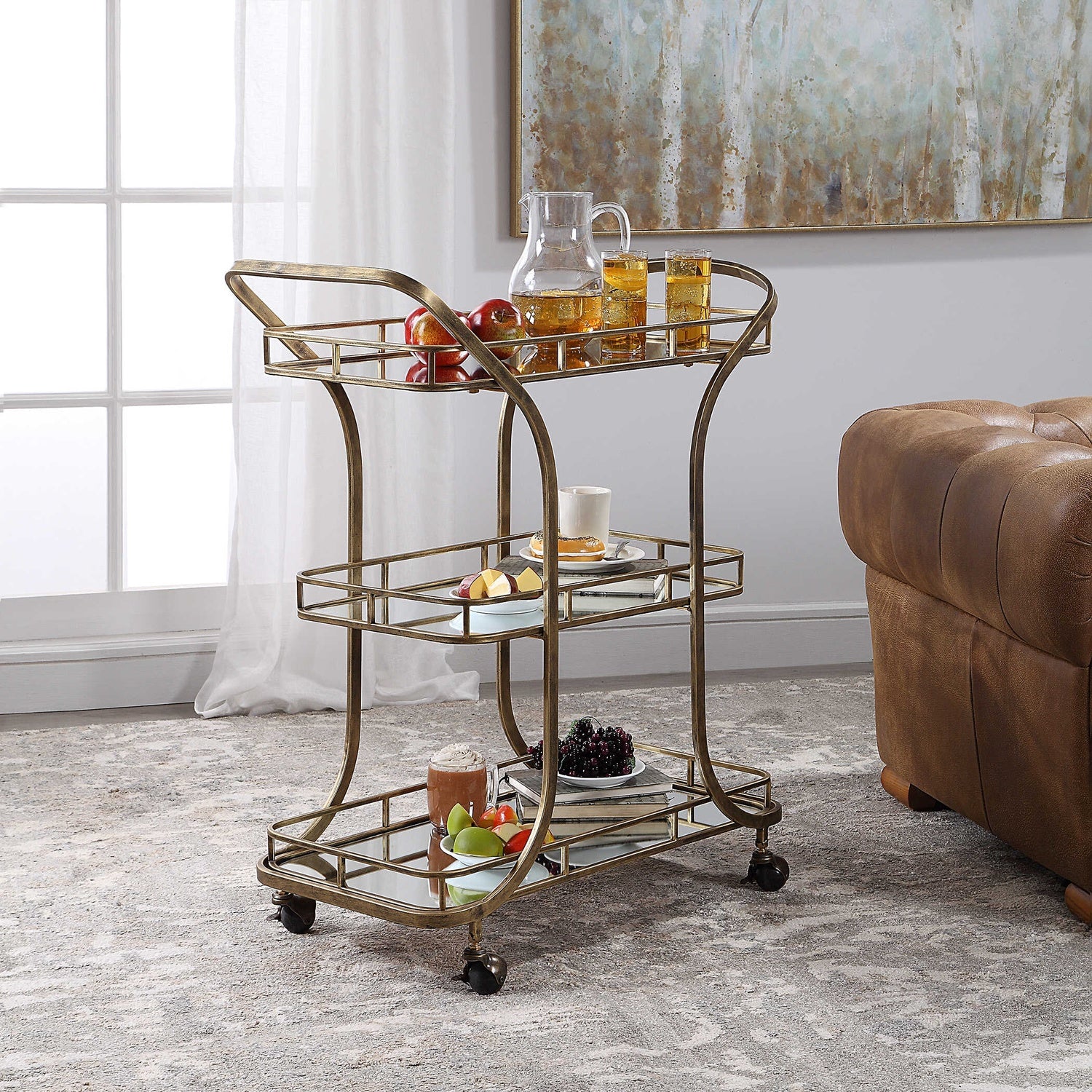 UTTERMOST Stassi Serving Cart - Cabinets & Bar