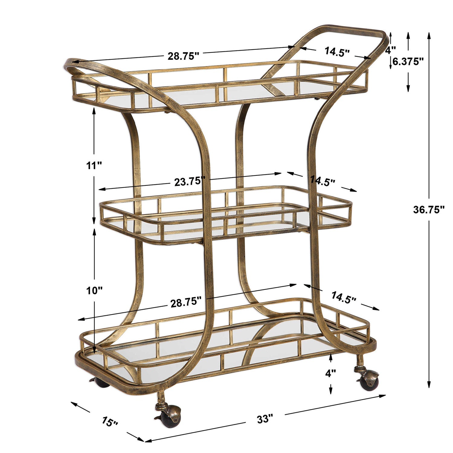 UTTERMOST Stassi Serving Cart - Cabinets & Bar