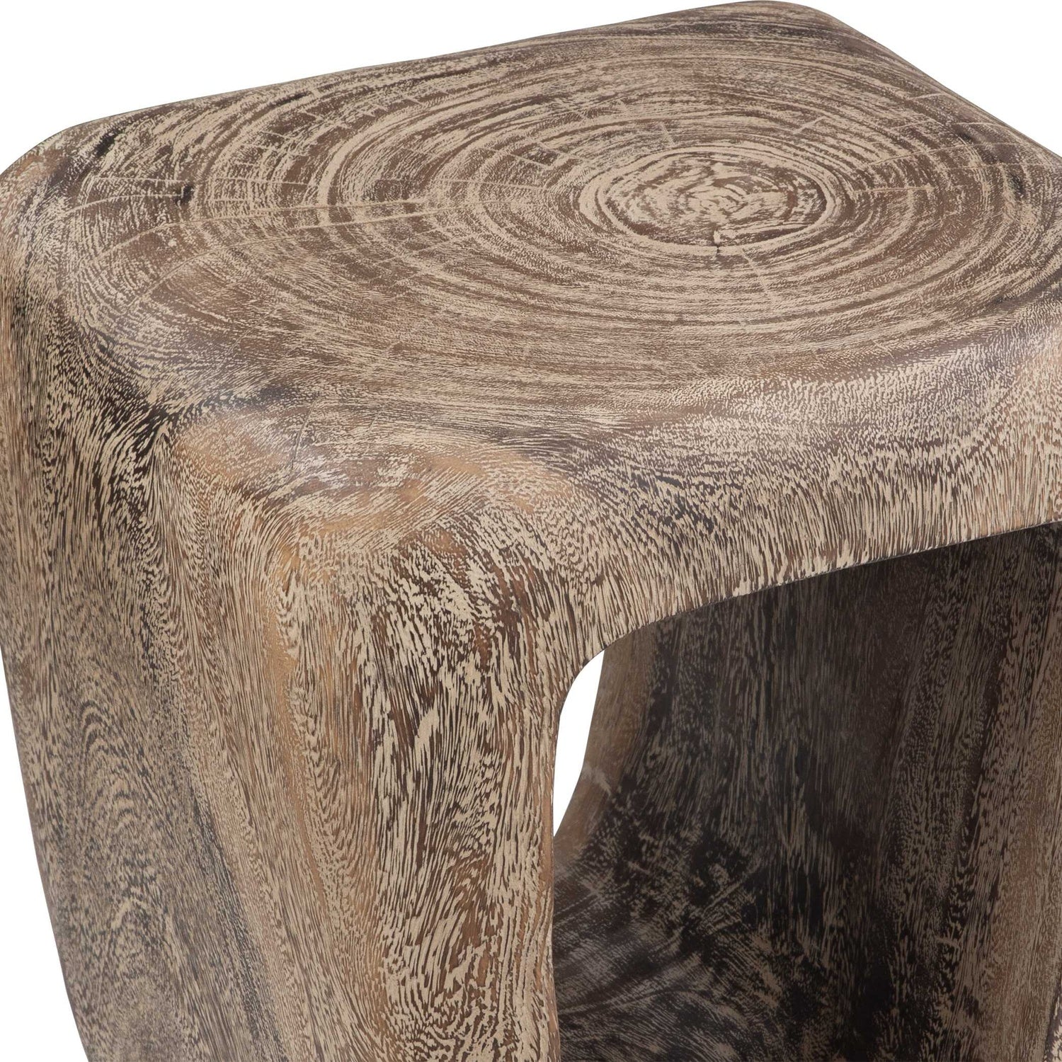 UTTERMOST LOOPHOLE BLEACHED WASH ACCENT STOOL - Benches, Ottoman, Stools