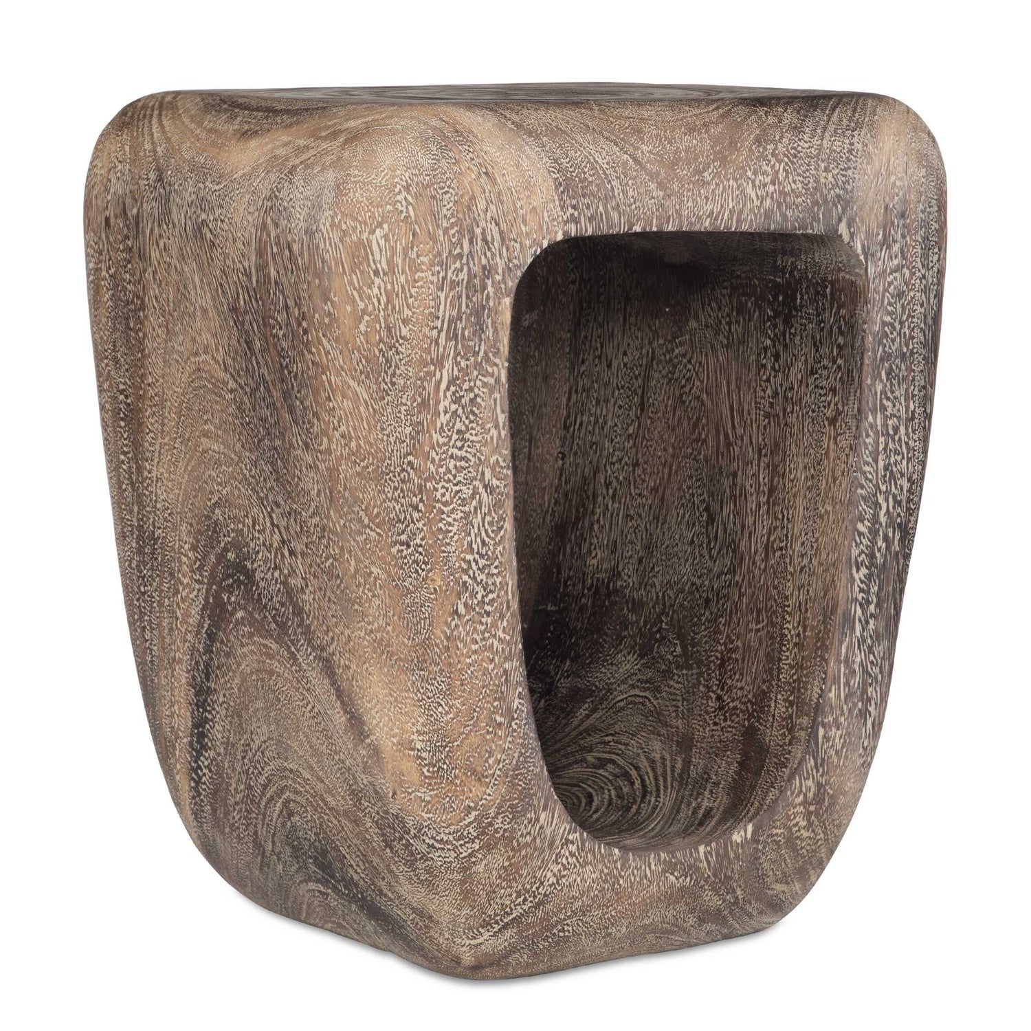 UTTERMOST Loophole Bleached Wash Accent Stool - Benches, Ottoman, Stools