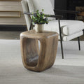 UTTERMOST Loophole Bleached Wash Accent Stool - Benches, Ottoman, Stools